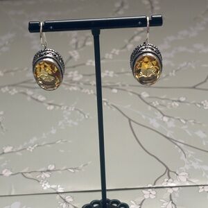 Citrine sterling silver earrings